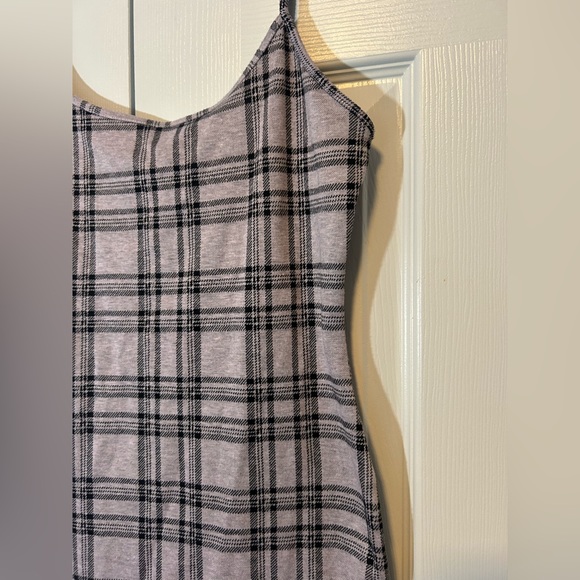 Mini Dress Popular21 Lavender and Black Bodycon Plaid Stretch Large - Picture 4 of 12